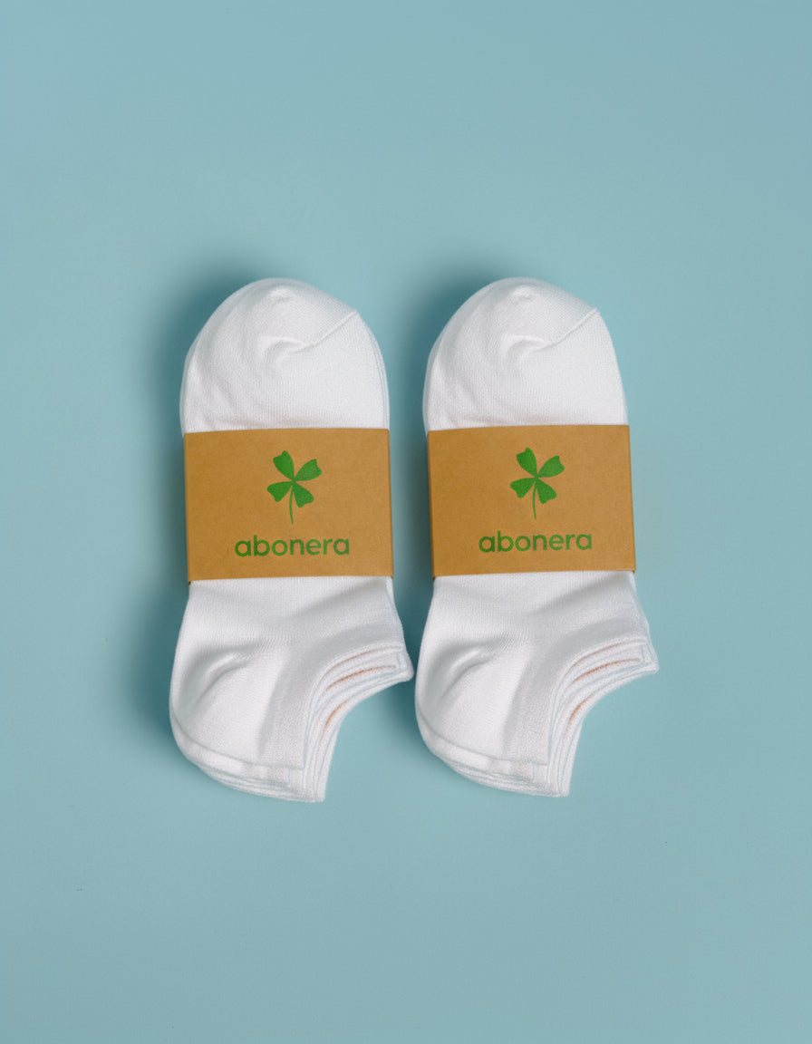 Abonera produktbilde - hvit ankelsokk 10 pk