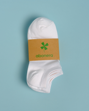 Abonera produktbilde - hvit ankelsokk 4x5